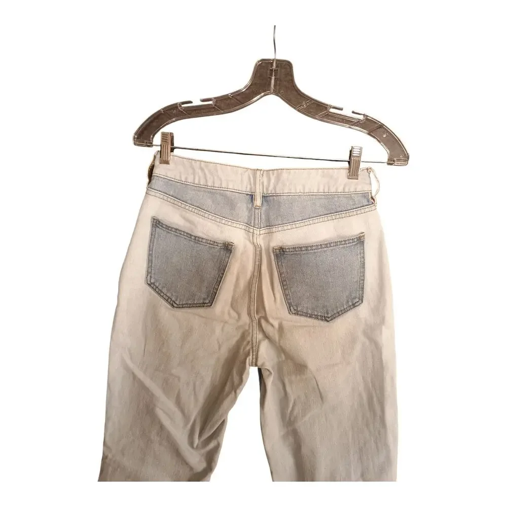 PACSUN Women's Mom Jeans‎ 100% Cotton Patch Color Blocked Mid Rise Size 25